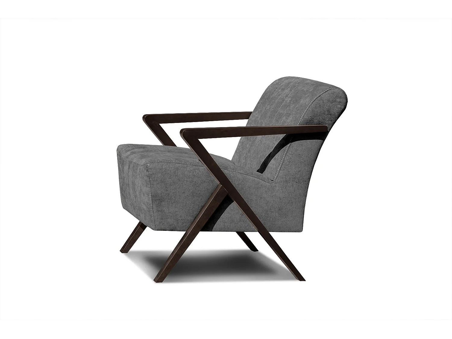 Fauteuil fixe Lebron, tissu gris