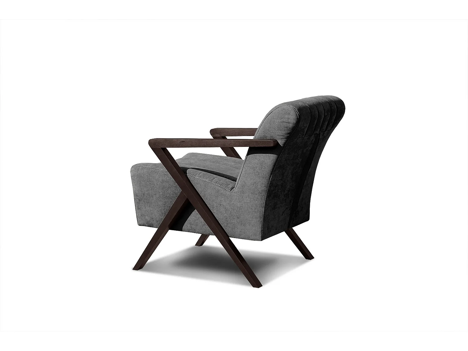 Fauteuil fixe Lebron, tissu gris