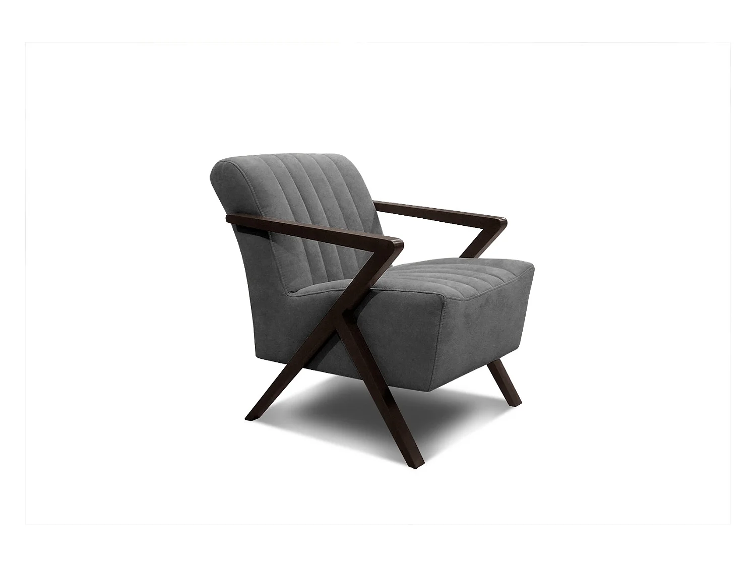 Fauteuil fixe Lebron, tissu gris