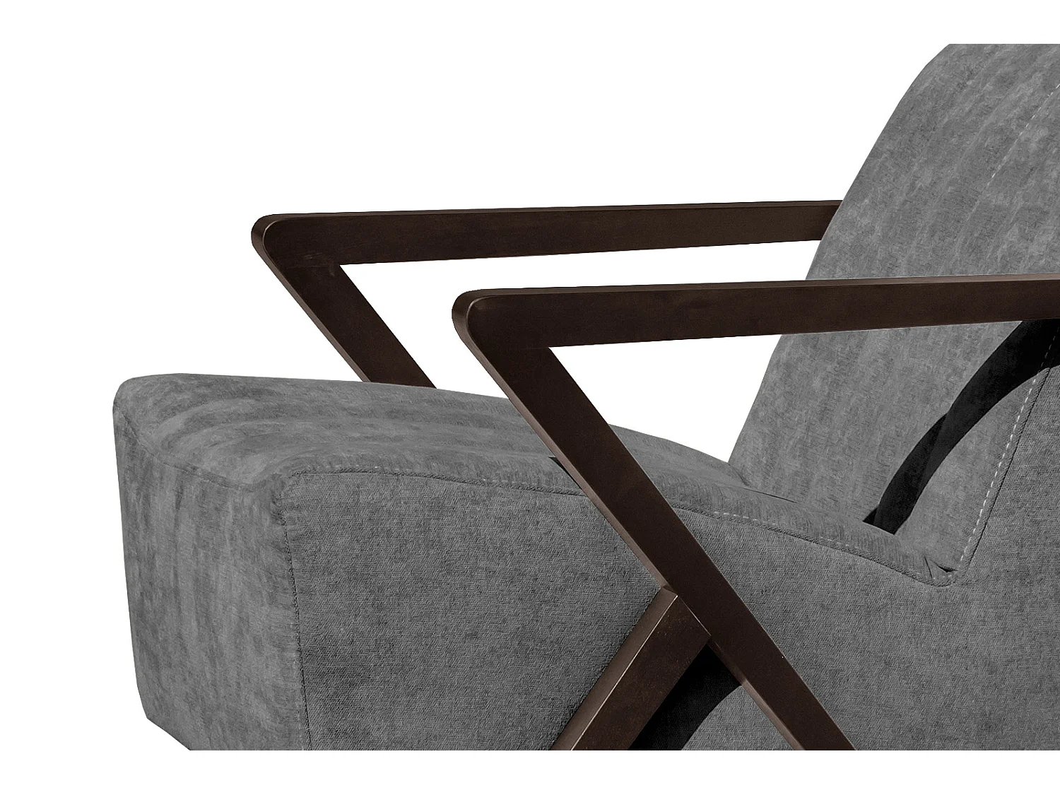 Fauteuil fixe Lebron, tissu gris