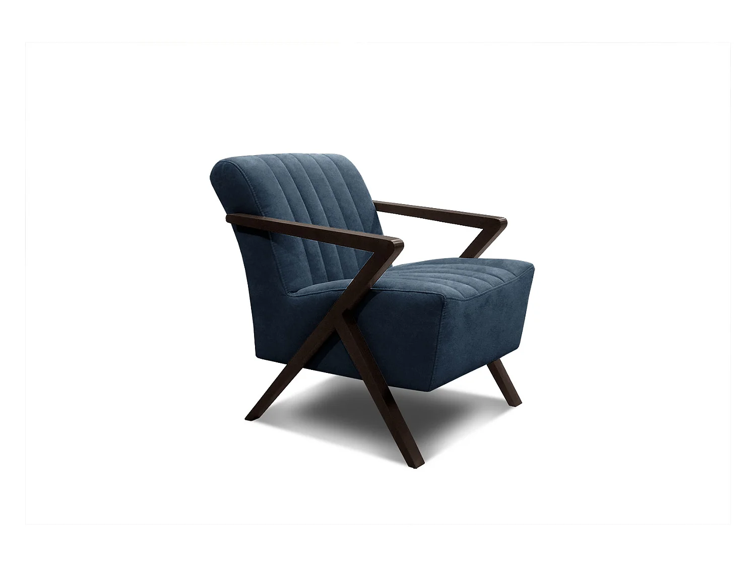 Fauteuil fixe Lebron, tissu bleu marine