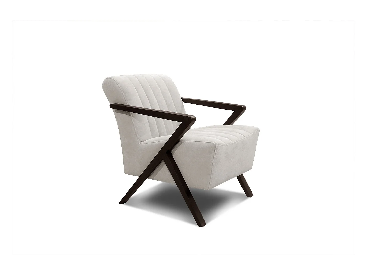 Fauteuil fixe Lebron, tissu écru