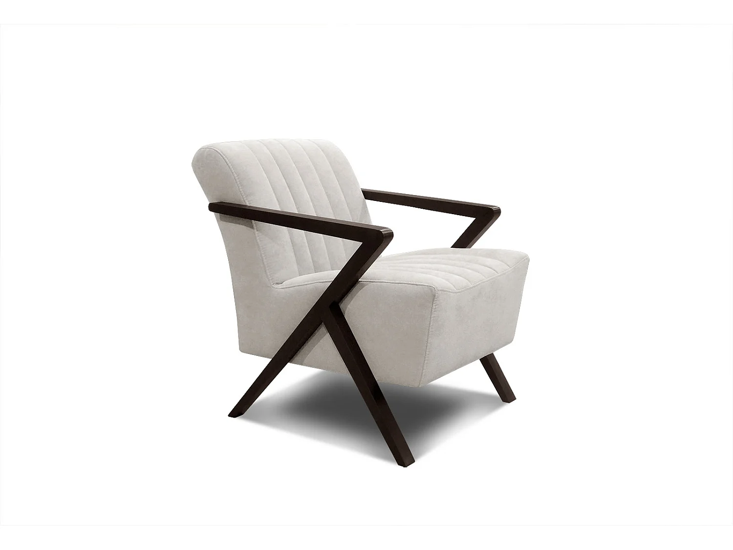 Fauteuil fixe Lebron, tissu écru