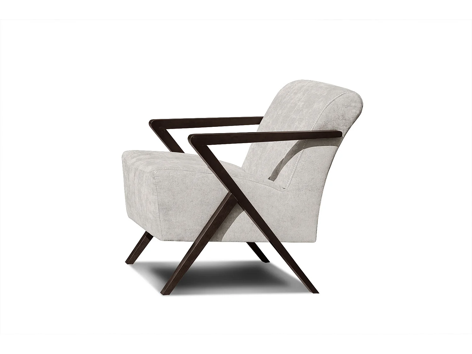 Fauteuil fixe Lebron, tissu écru