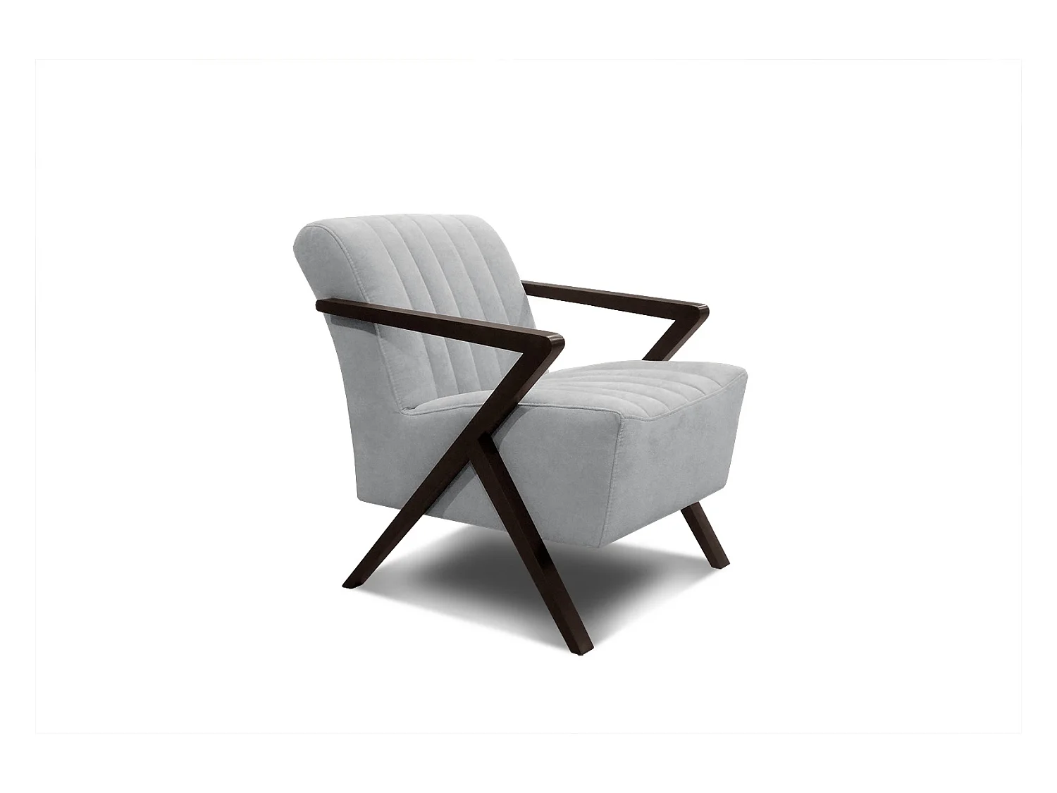 Fauteuil fixe Lebron, tissu gris clair