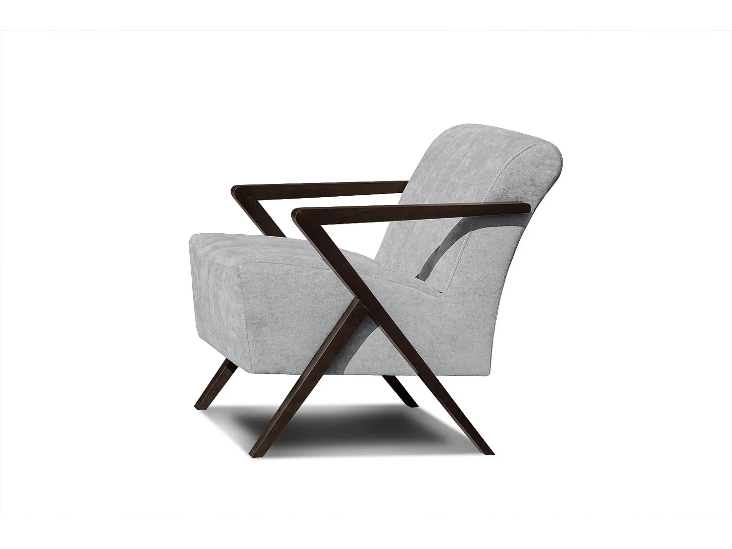 Fauteuil fixe Lebron, tissu gris clair