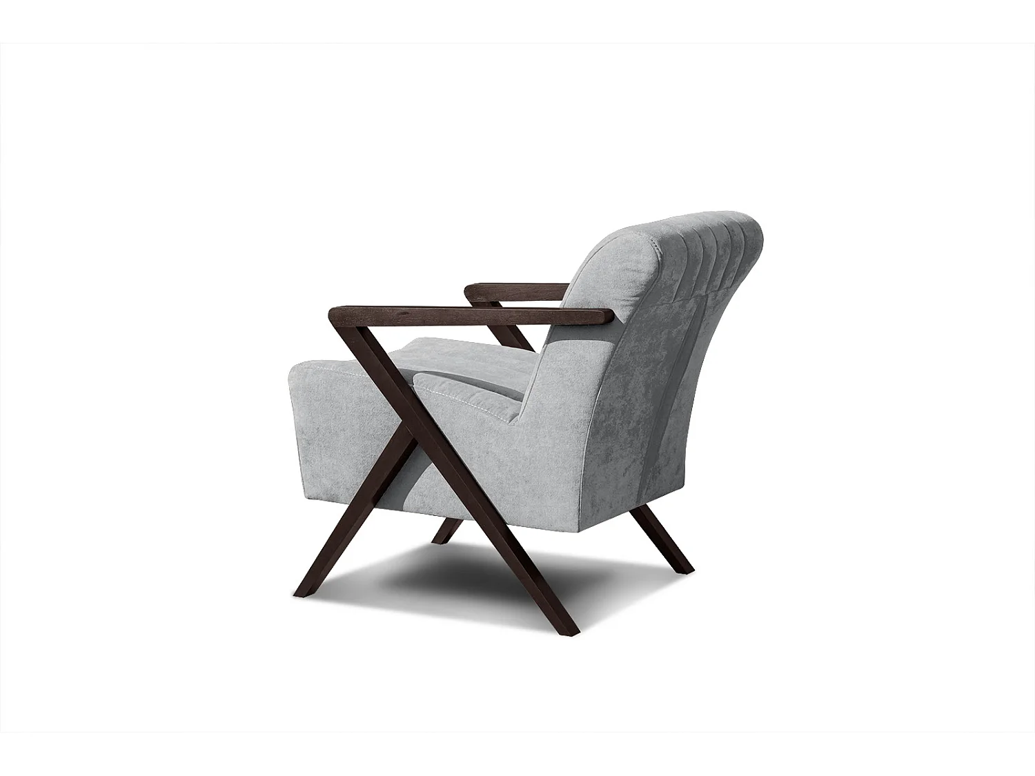 Fauteuil fixe Lebron, tissu gris clair