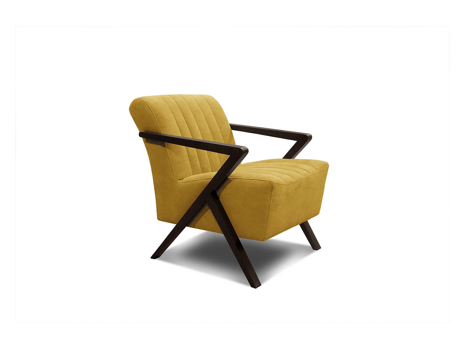 Fauteuil fixe Lebron, tissu jaune