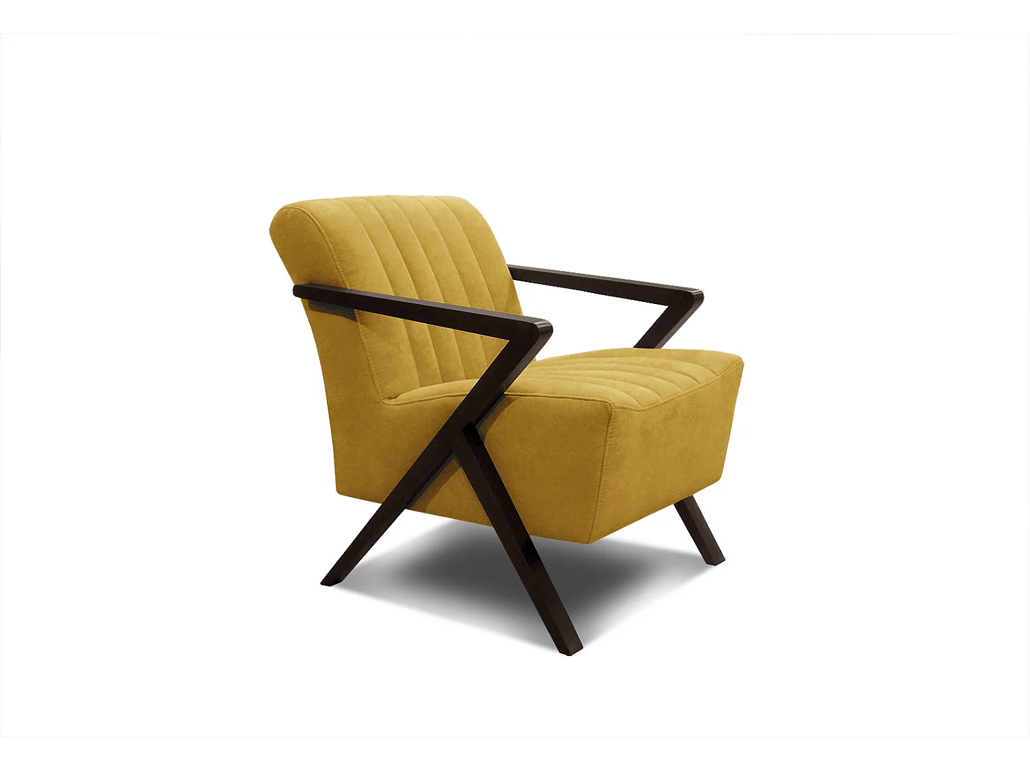 Fauteuil fixe Lebron, tissu jaune