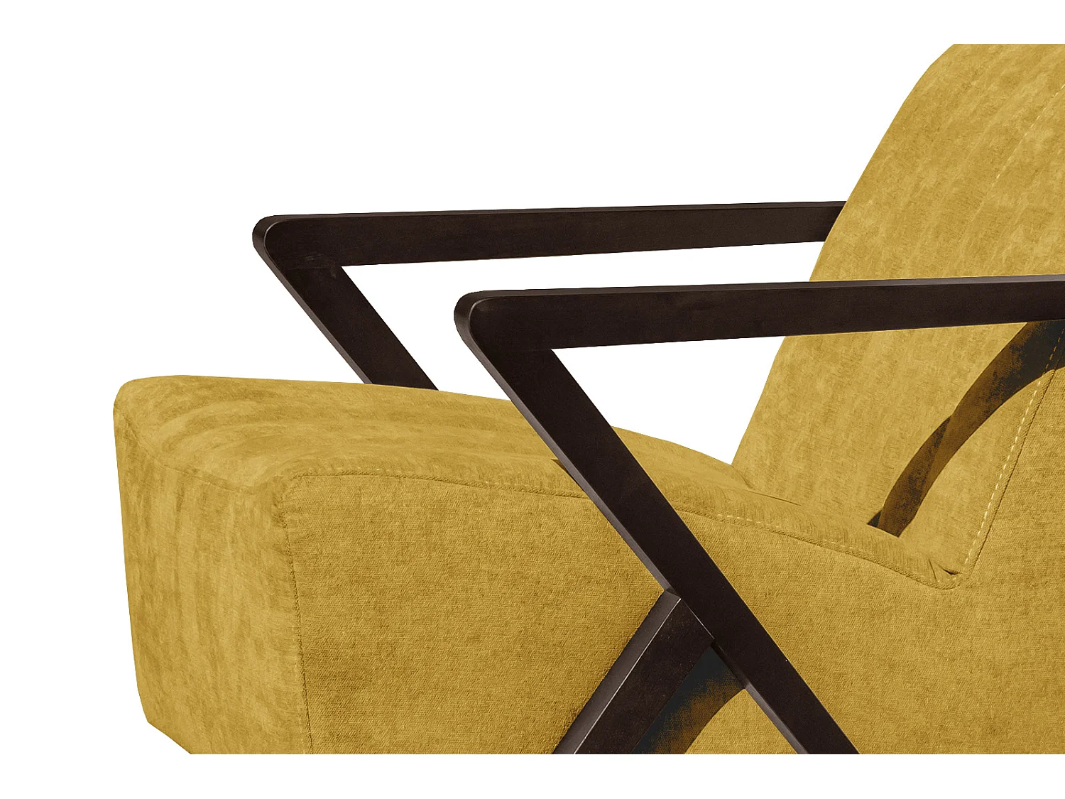 Fauteuil fixe Lebron, tissu jaune