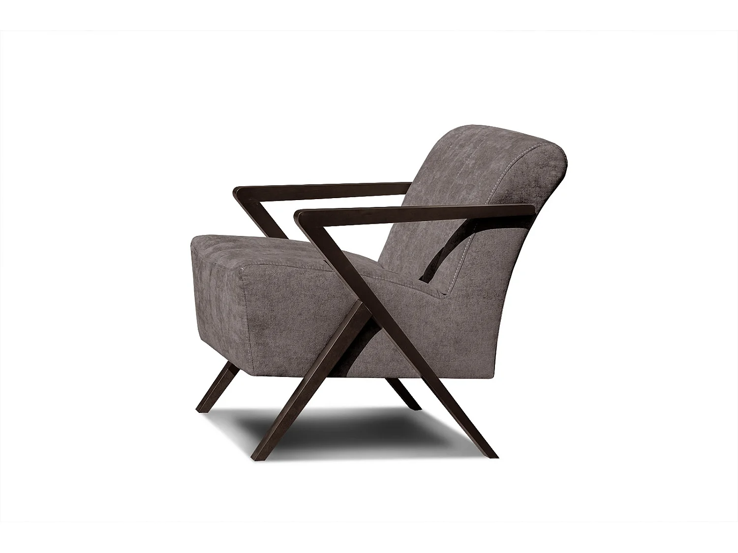 Fauteuil fixe Lebron, tissu marron