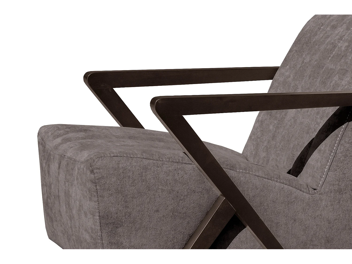 Fauteuil fixe Lebron, tissu marron