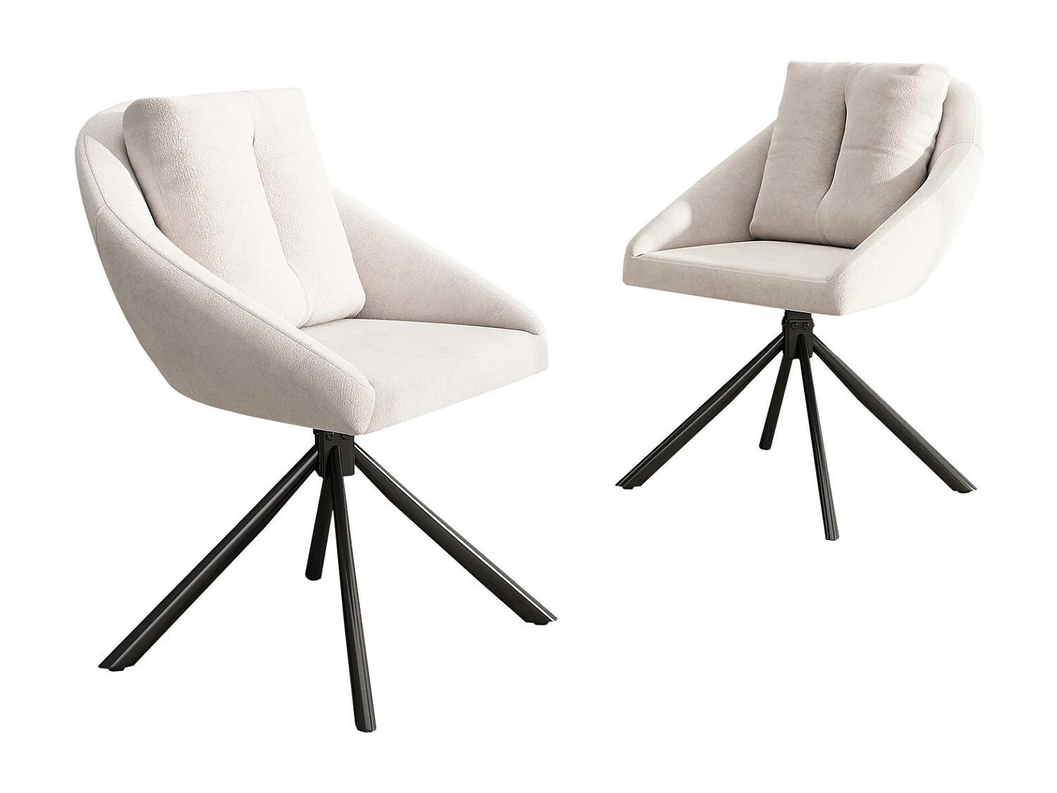 Chaise de salle à manger，chaise en velours，chaise rembourrée，swivel chair,tissu de velours respirant,design ergonomique,2 pièces,beige