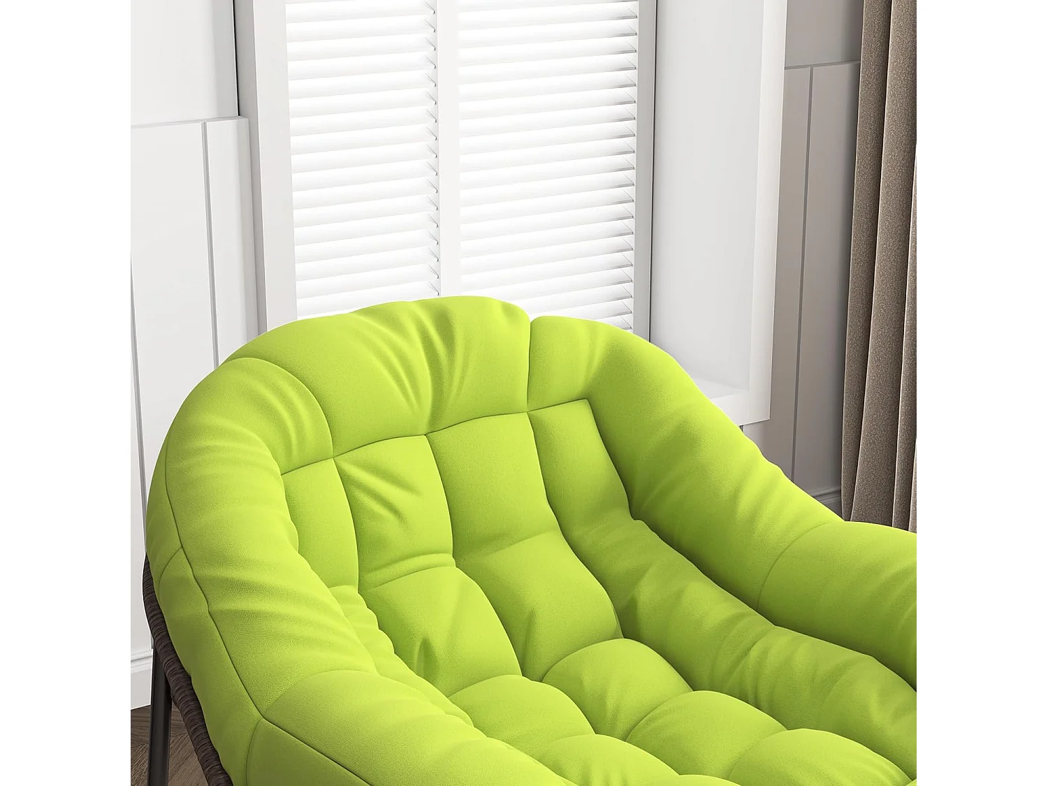 Schommelstoel - Extra grote eivormige schommelstoel - met gevoerde zitting voor comfort binnen en buiten (groen)