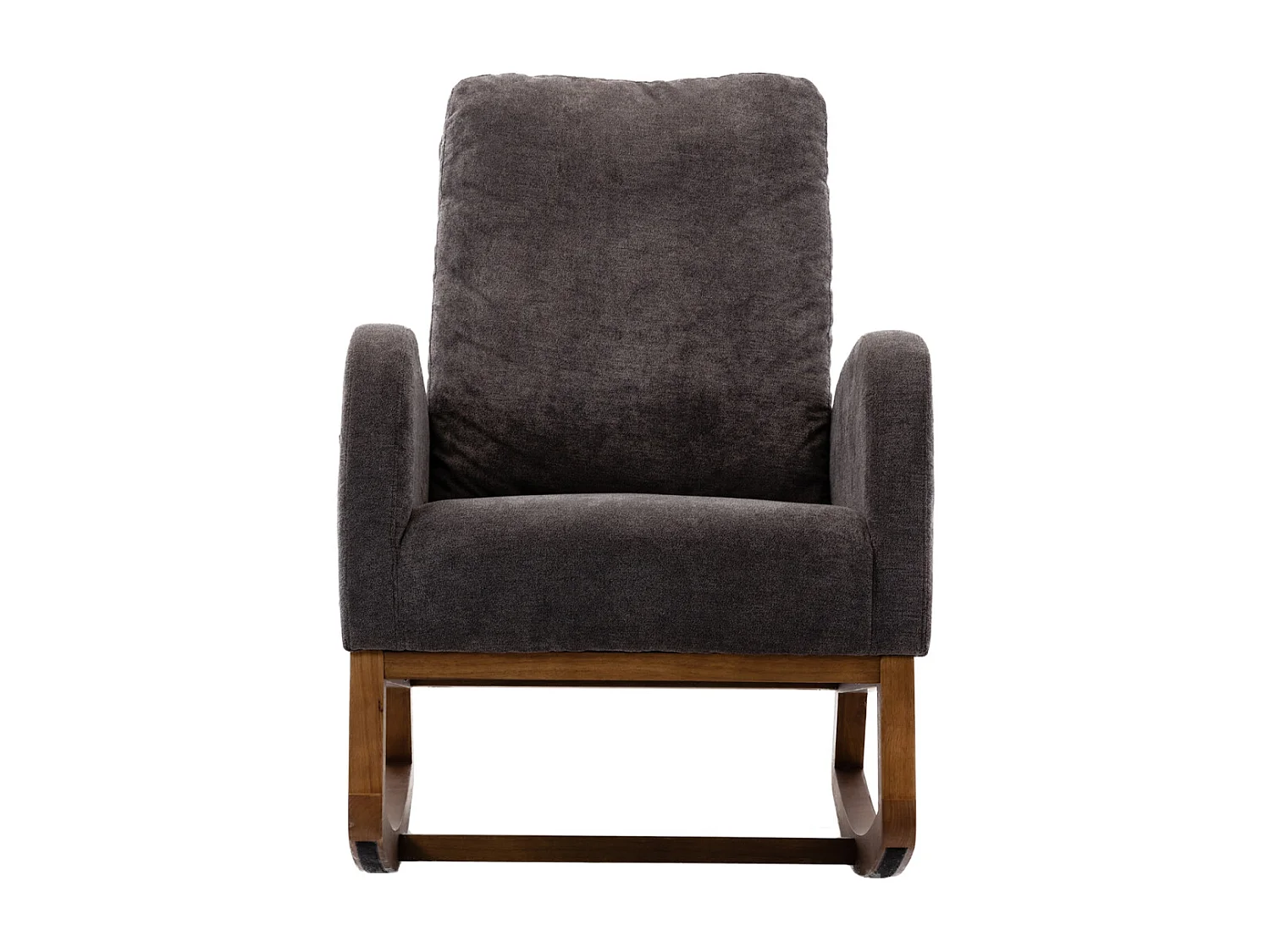 Zachte schommelstoel in Mid-Century Modern-stijl voor kinderkamers en woonkamers - Hoge rugleuning met gewatteerde accentglijders (koffie)