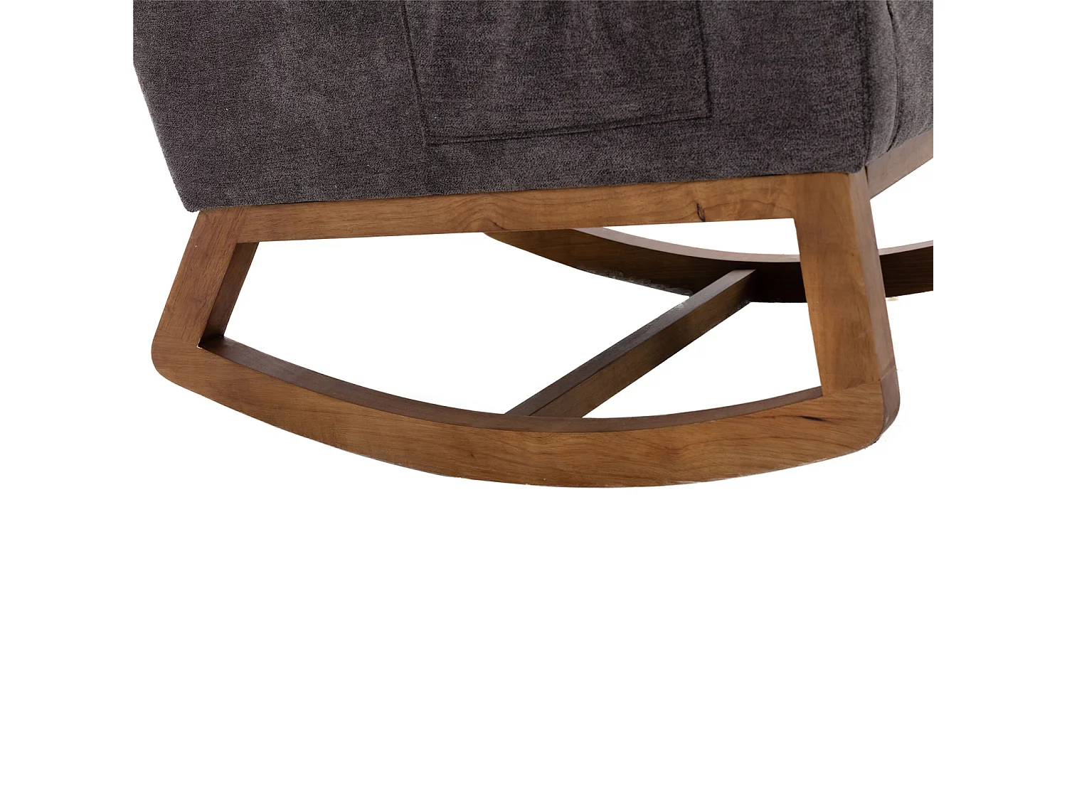 Zachte schommelstoel in Mid-Century Modern-stijl voor kinderkamers en woonkamers - Hoge rugleuning met gewatteerde accentglijders (koffie)