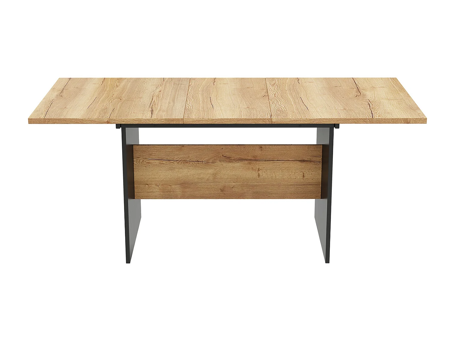 Mesa de jantar extensível 140-180 cm, mesa de cozinha retangular, aparência de madeira, tampo extensível 140-180 cm, adequada para 4 a 6 pessoas