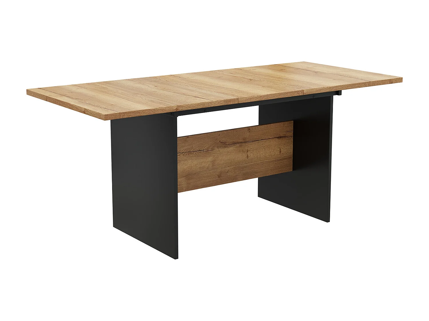 Mesa de jantar extensível 140-180 cm, mesa de cozinha retangular, aparência de madeira, tampo extensível 140-180 cm, adequada para 4 a 6 pessoas