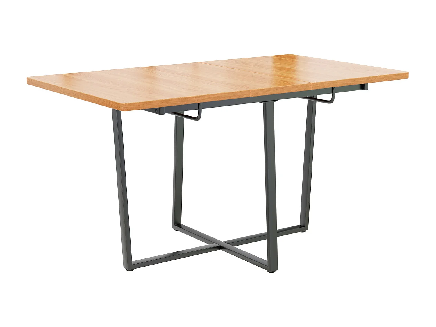 Table de salle à manger extensible, avec pieds en métal noir, table de salle à manger extensible 110/140*80 cm, convient pour 4-6 personnes