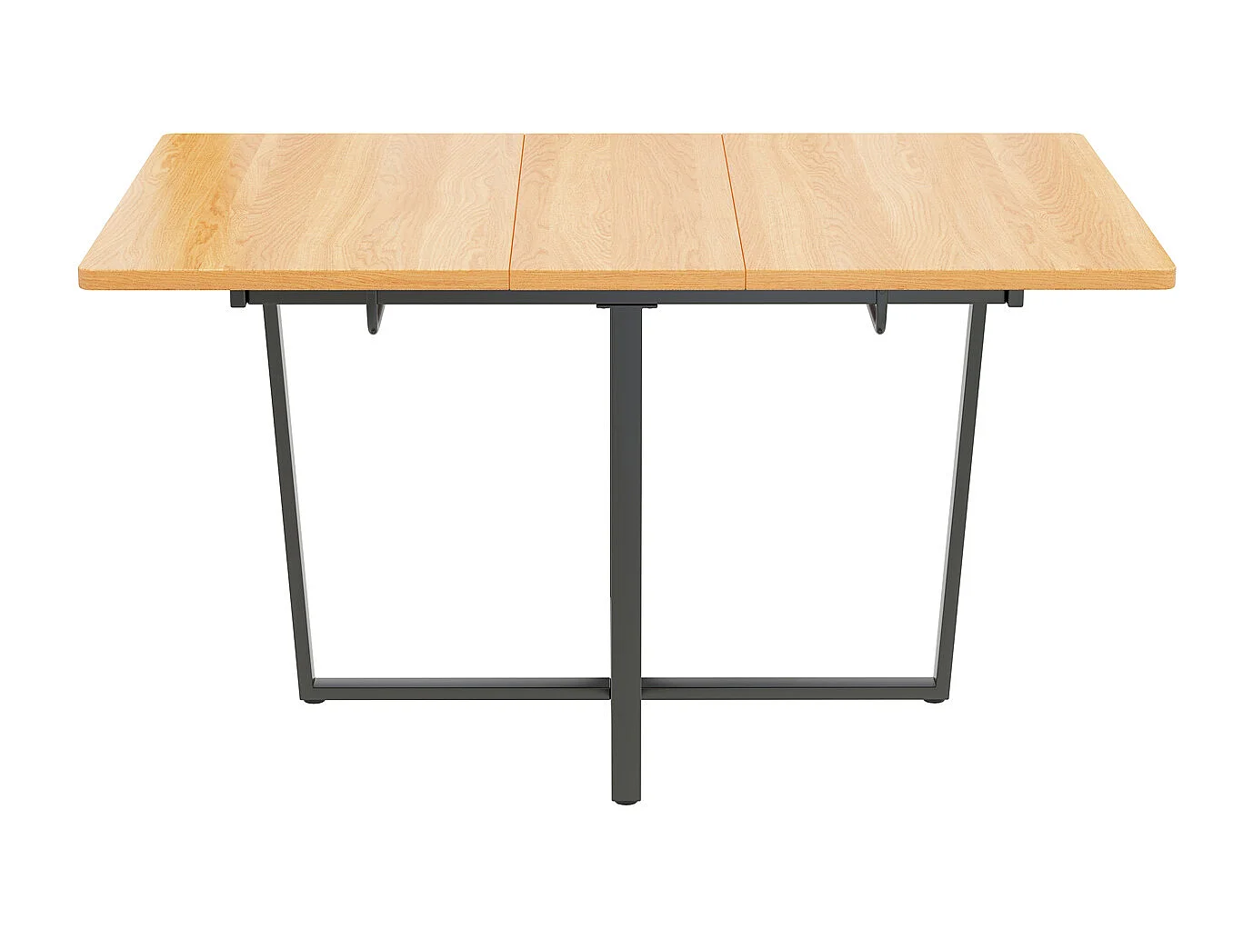 Table de salle à manger extensible, avec pieds en métal noir, table de salle à manger extensible 110/140*80 cm, convient pour 4-6 personnes