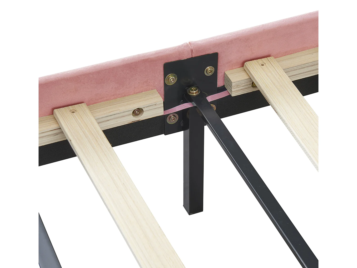 Cama juvenil de 140 x 200 cm, tapizada con luces LED y estructura flotante, cabecero, para niña, con forma de nube, tela de terciopelo (rosa)