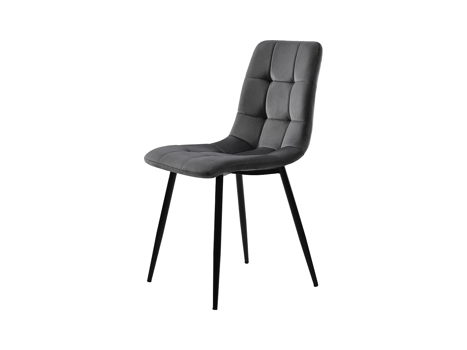 Lot de 4 chaises rembourrées pour salle à manger, cuisine, salon, avec dossier et pieds en métal, pour salon et salle à manger, velours, gris