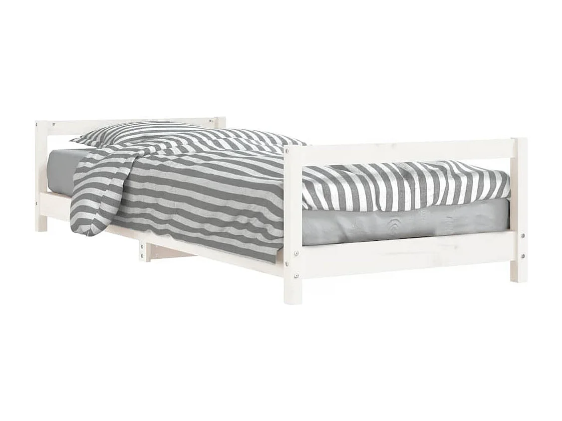 Struttura letto per bambini bianca 80x200 cm in legno di pino massiccio