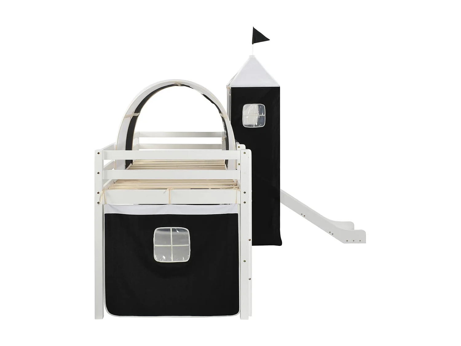 Kinderhochbett mit Rutsche und Leiter Kiefer 97x208 cm