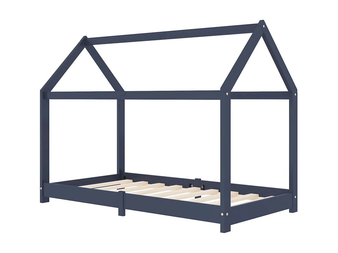 Cadre de lit d'enfant Gris Bois de pin massif 70x140 cm