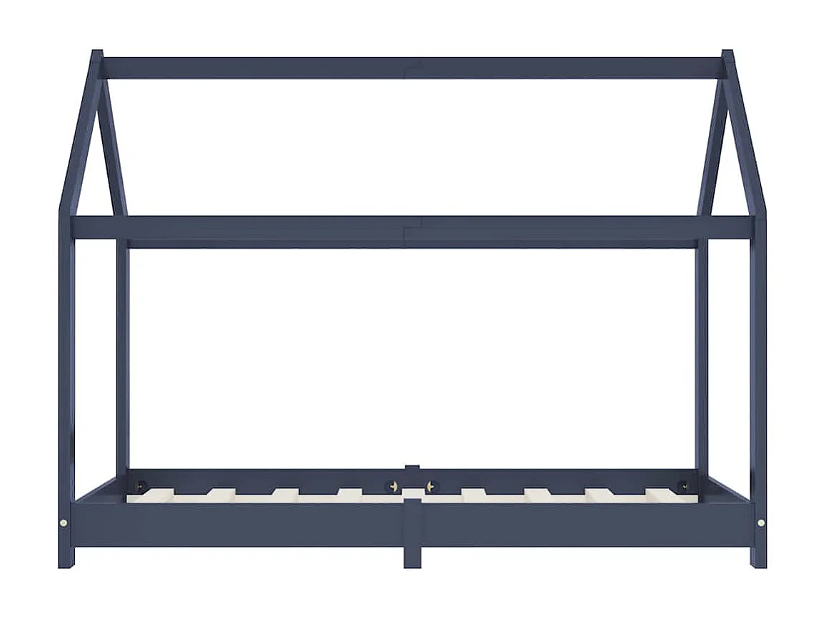Cadre de lit d'enfant Gris Bois de pin massif 70x140 cm