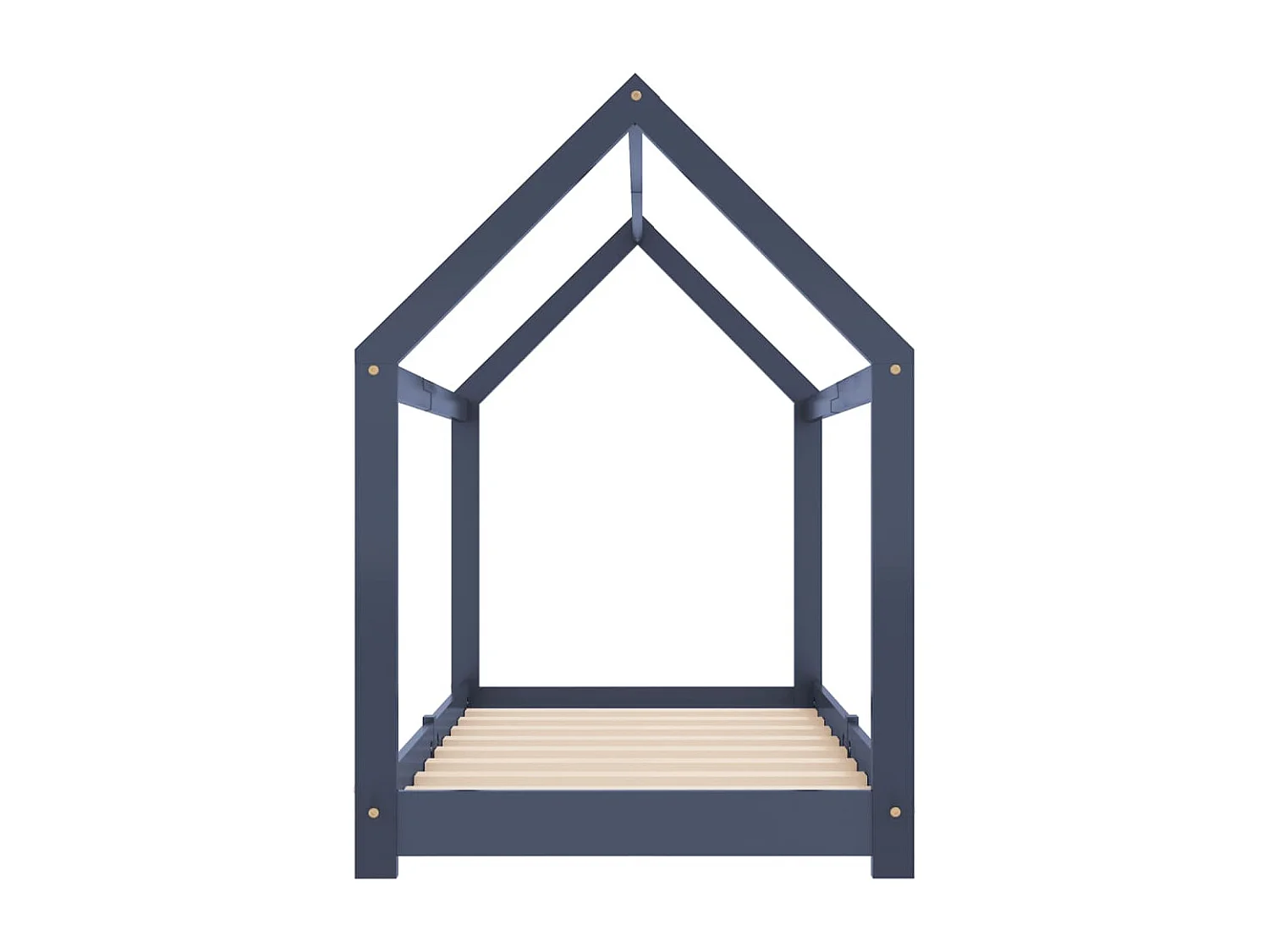 Cadre de lit d'enfant Gris Bois de pin massif 70x140 cm