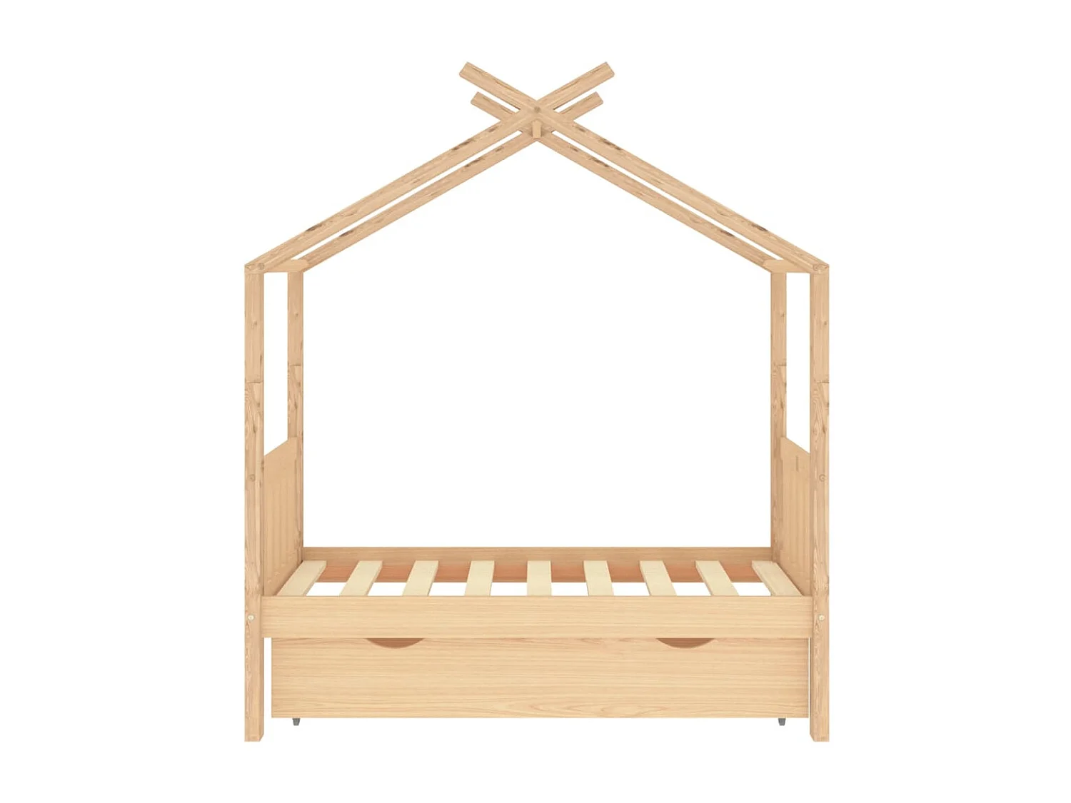 Estrutura de cama infantil com gaveta Madeira maciça de pinho 70x140 cm