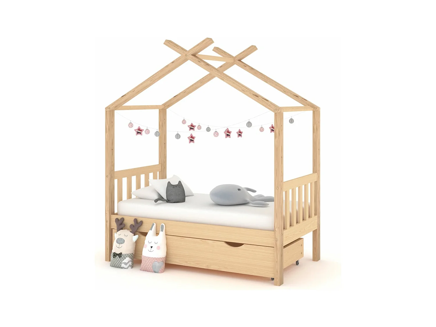 Cadre de lit d'enfant avec tiroir Bois de pin massif 70x140 cm
