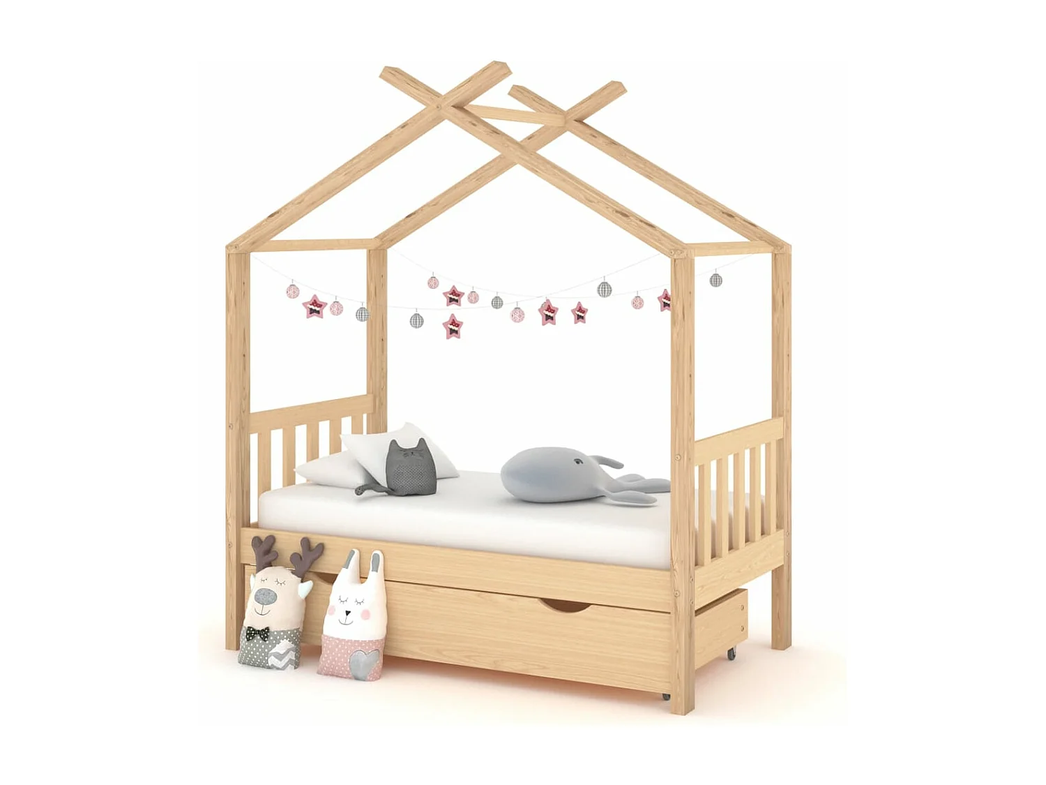 Cadre de lit d'enfant avec tiroir Bois de pin massif 70x140 cm