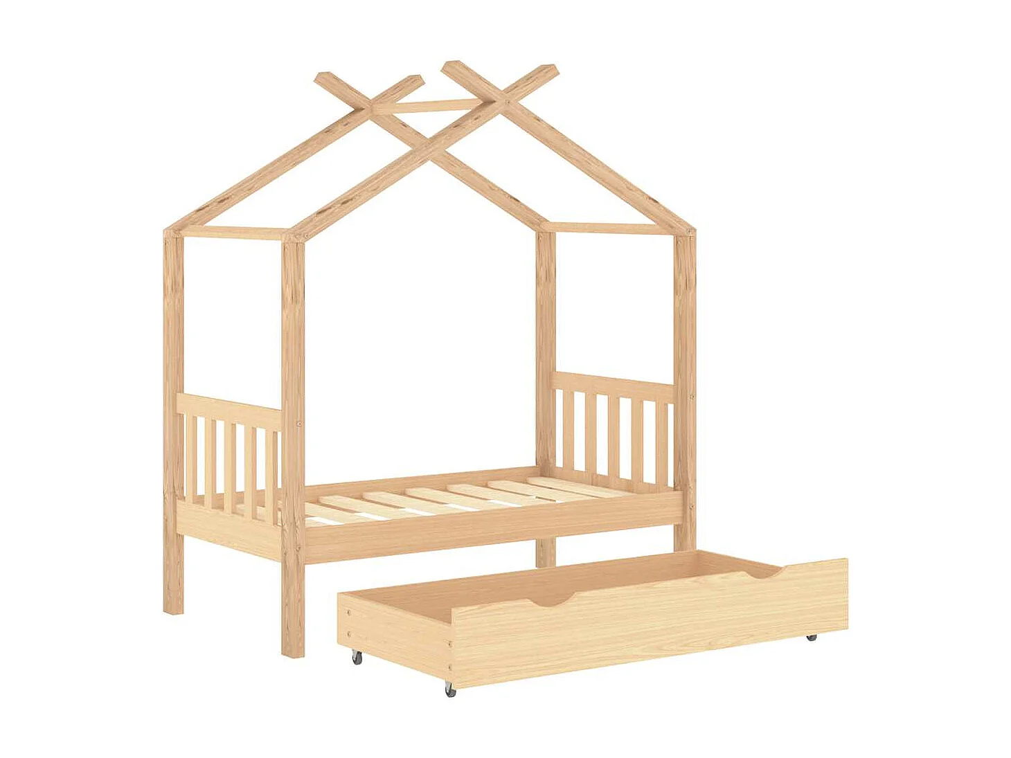 Cadre de lit d'enfant avec tiroir Bois de pin massif 70x140 cm