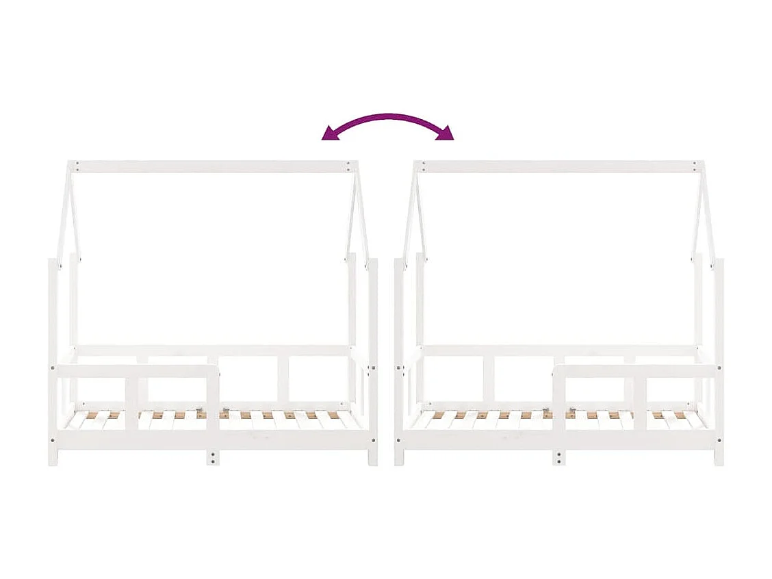 Cadre de lit pour enfant blanc 70x140 cm bois de pin massif