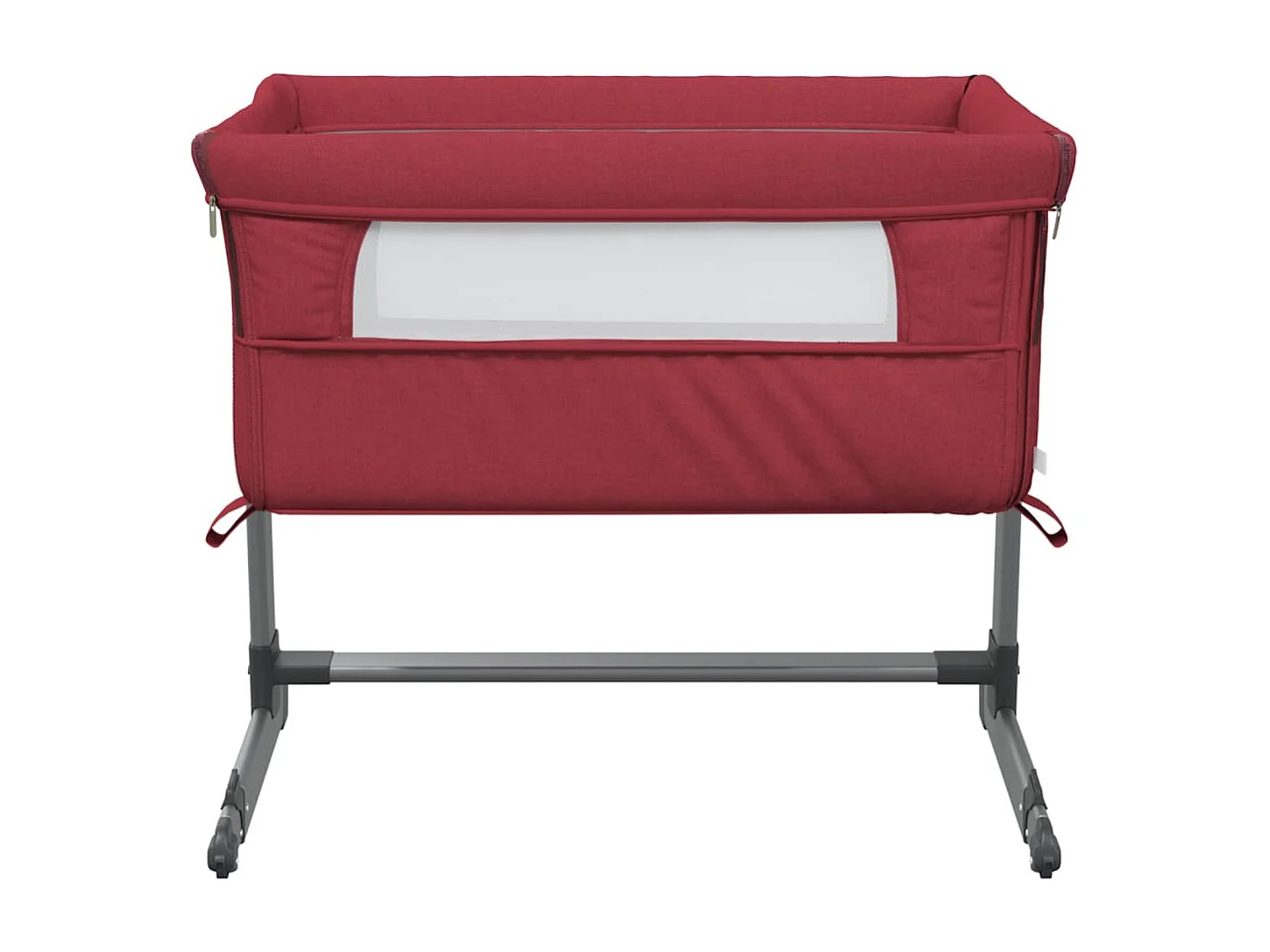 Lit pour bébé avec matelas Rouge Tissu de lin