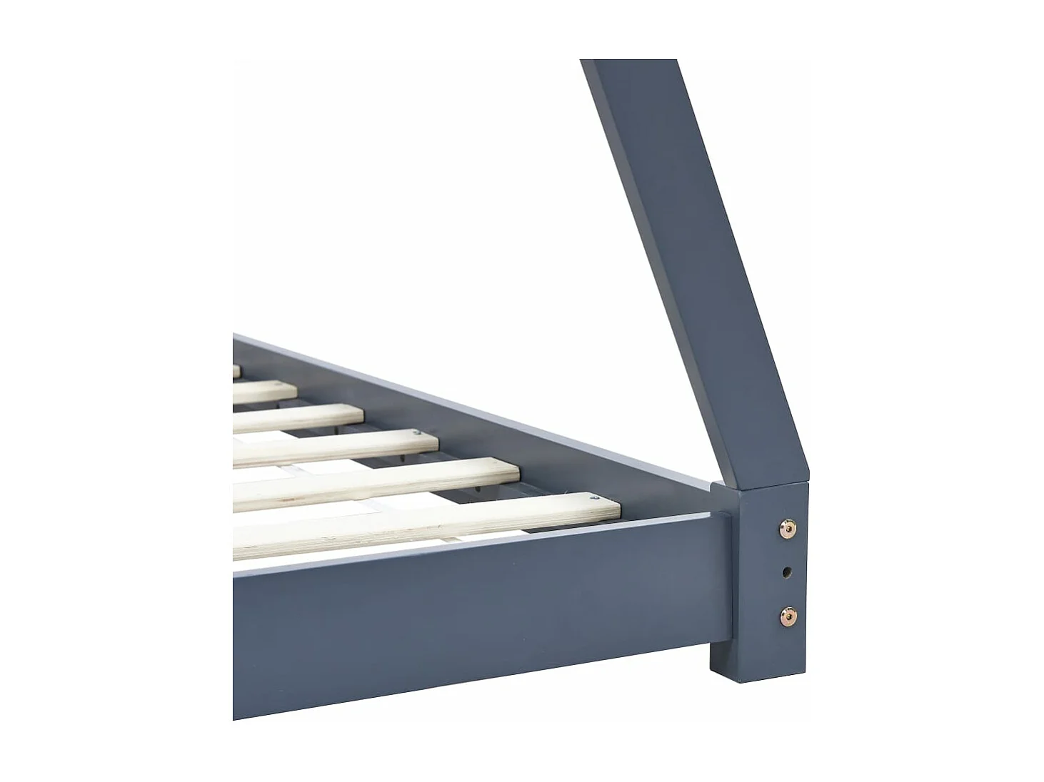 Estrutura de cama infantil Cinza Madeira maciça de pinho 90 x 200 cm