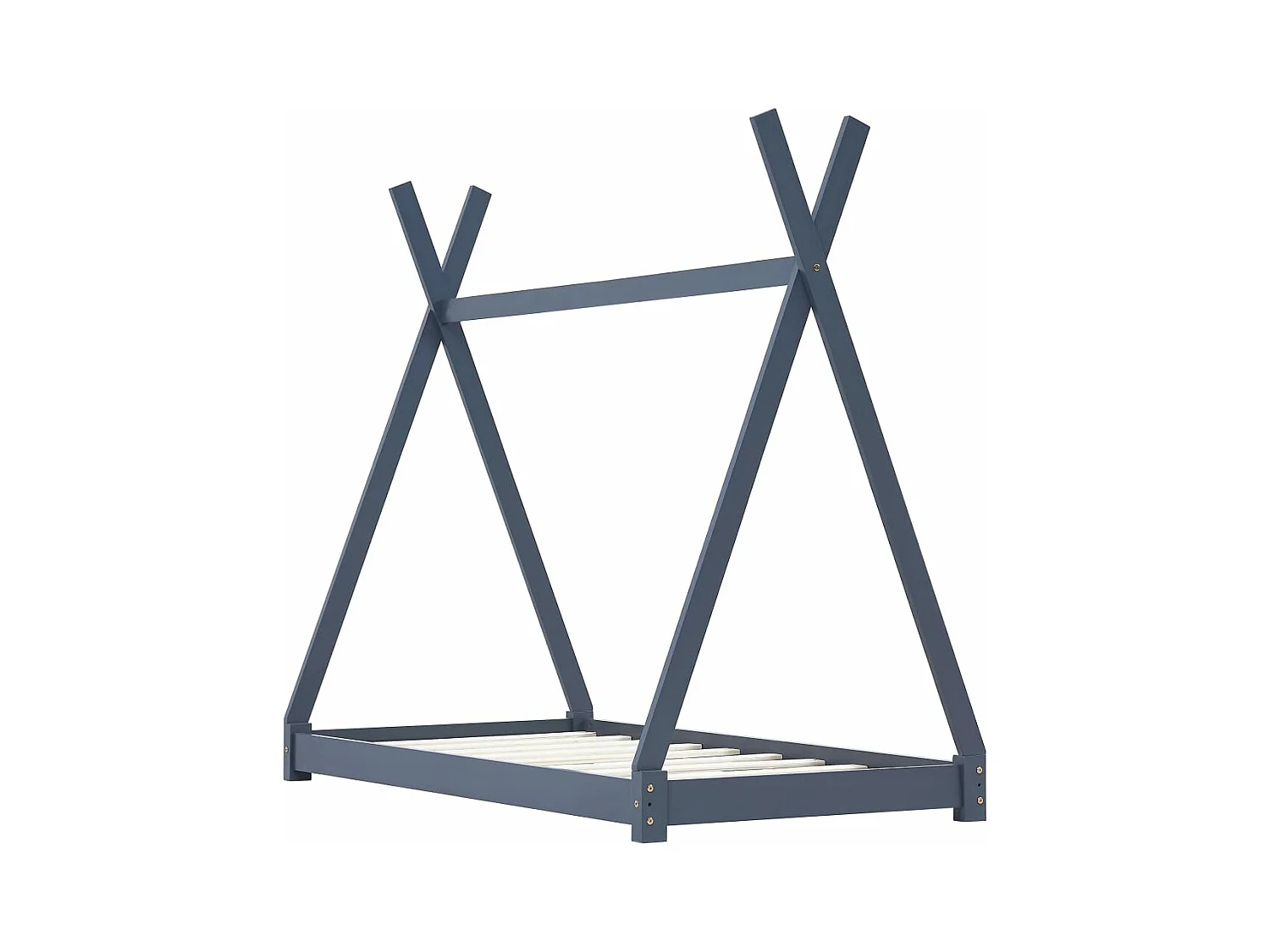 Cadre de lit d'enfant Gris  Bois de pin massif 90 x 200 cm