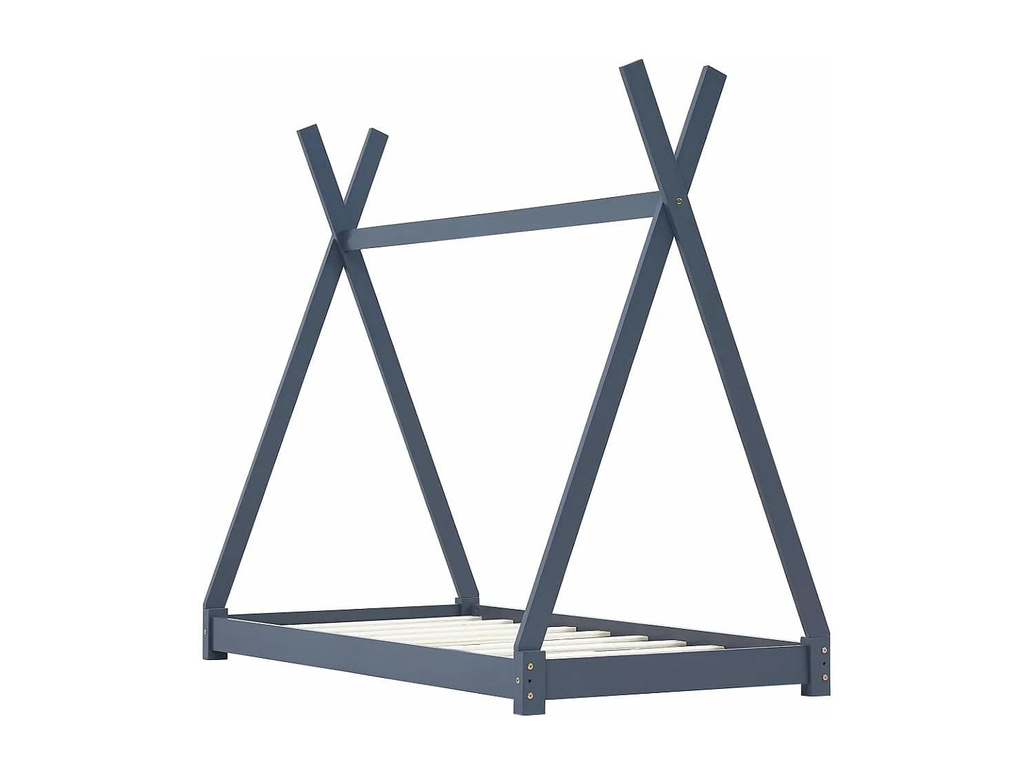 Cadre de lit d'enfant Gris  Bois de pin massif 90 x 200 cm