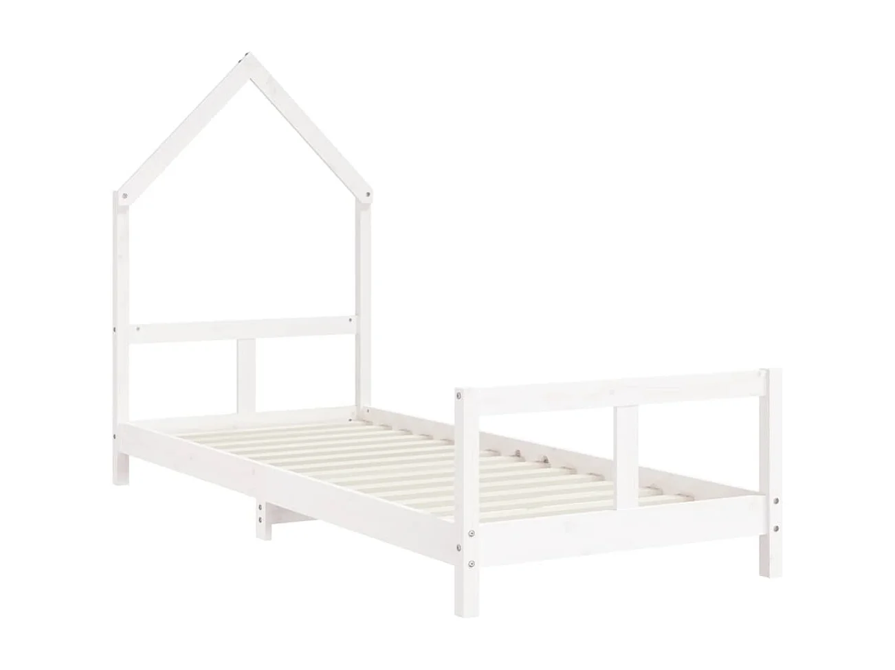 Wit kinderbedframe 80x200 cm massief grenenhout