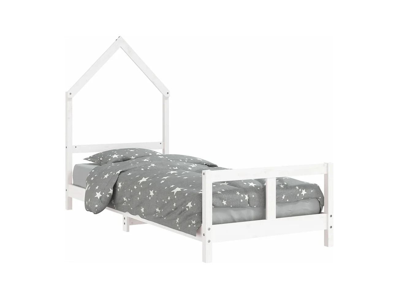 Cadre de lit pour enfants blanc 80x200 cm bois de pin massif