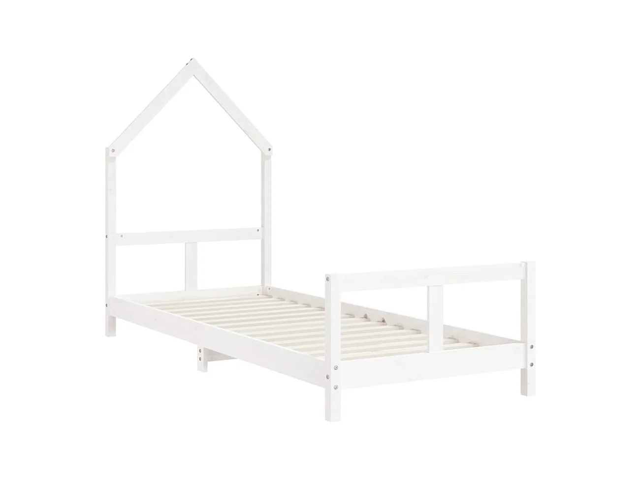 Cadre de lit pour enfants blanc 80x200 cm bois de pin massif