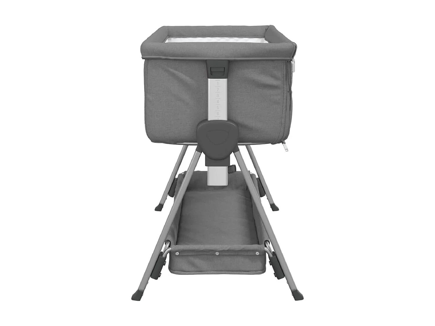 Cama de bebê com colchão Tecido de linho cinza escuro