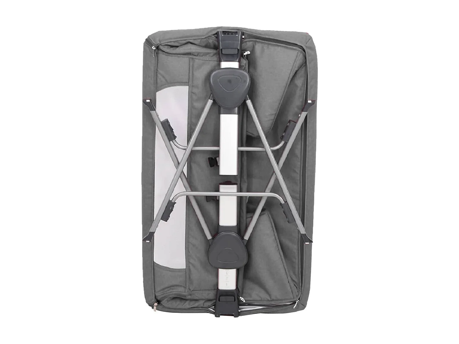 Cama de bebê com colchão Tecido de linho cinza escuro