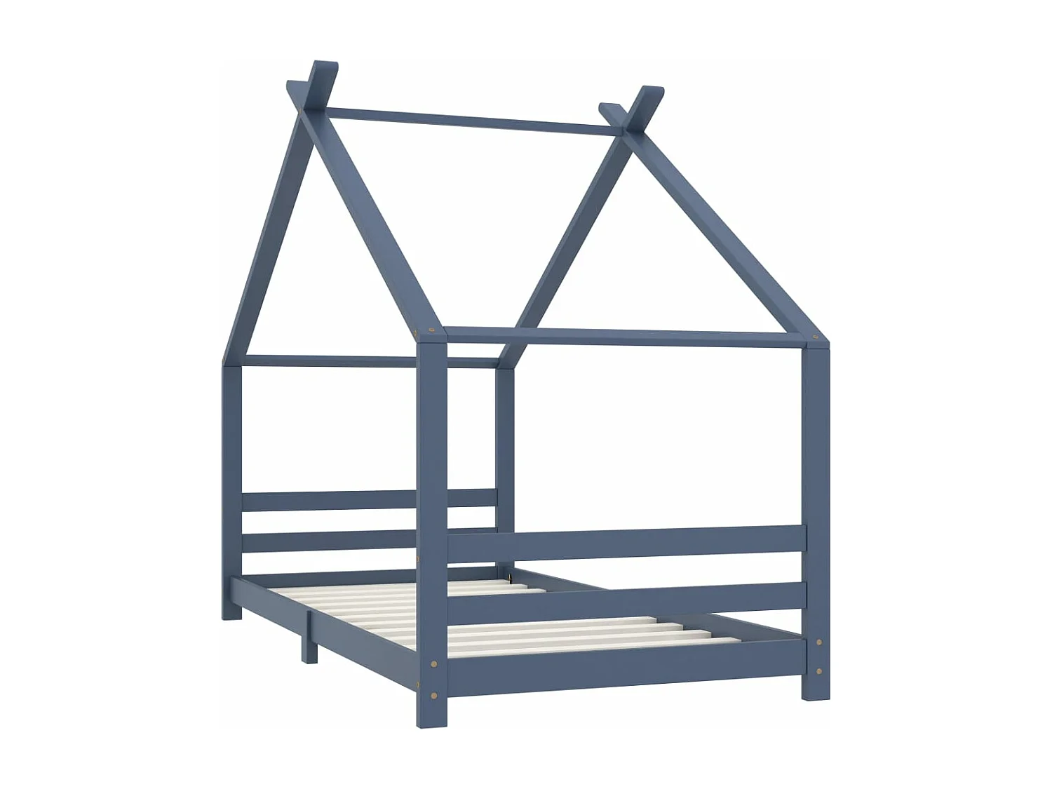 Estructura de cama infantil Gris Madera maciza de pino 90x200 cm