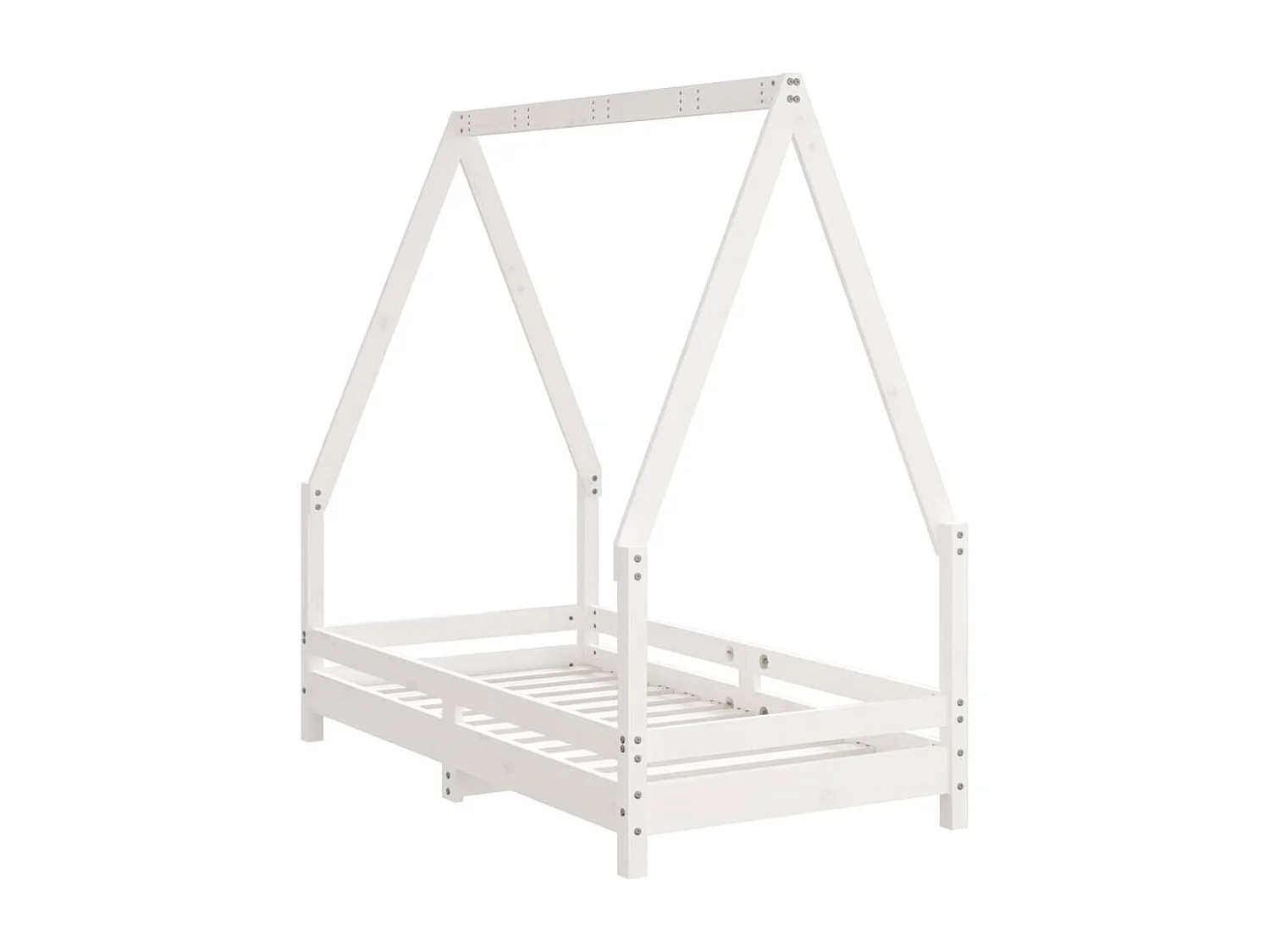 Cadre de lit pour enfant blanc 70x140 cm bois de pin massif