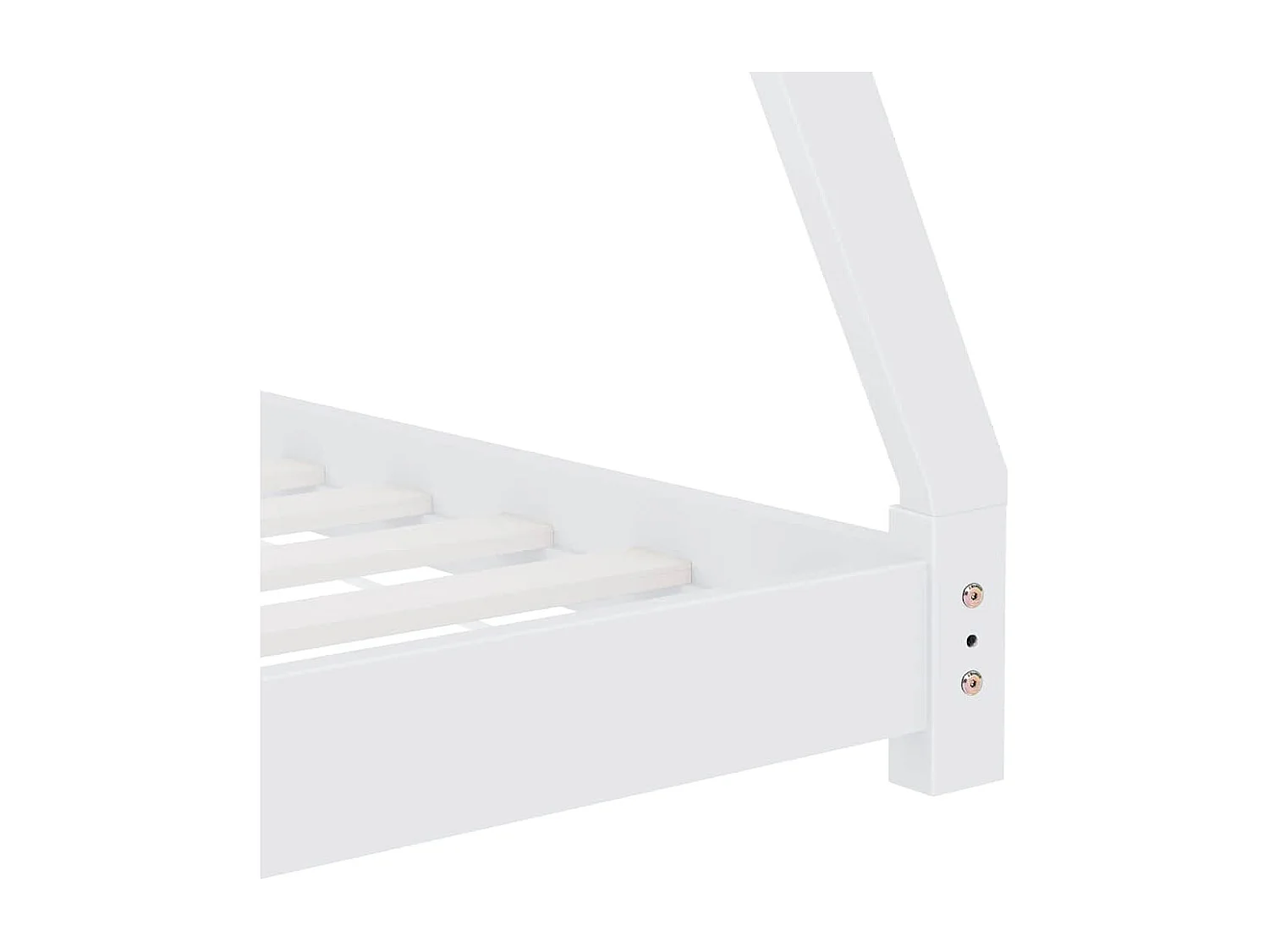 Estrutura de cama infantil Branco Madeira maciça de pinho 80x160 cm