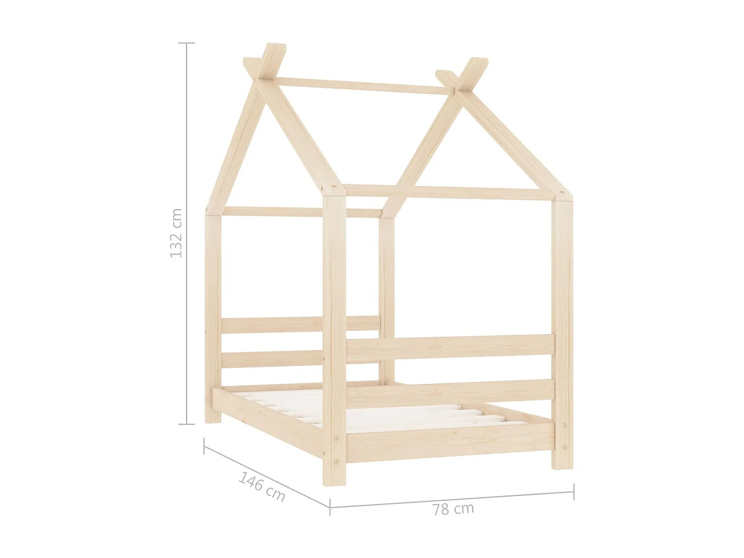 Cadre de lit d'enfant Bois de pin massif 70x140 cm
