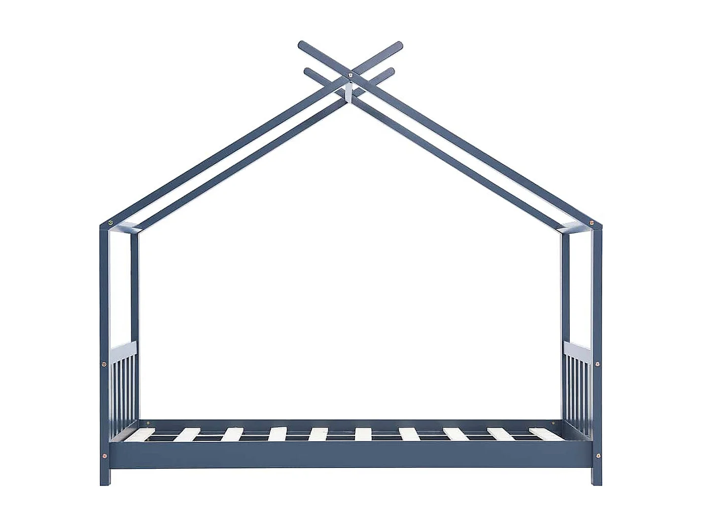 Struttura letto per bambini Grigio Legno massello di pino 80x160 cm